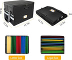 Deluxe Pro Large Next of Kin Box Organizer with 50-Page Family Document Guide, Fireproof Foldable File Organizer with Combina
