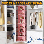 SpaceAid 8 Tier Rotating Shoe Rack Tower, Spinning Shoe Display Lazy Susan, Revolving 360 Shoe Rack Storage Round Carousel, V