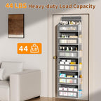 Over The Door Organizer with 6 Large Pockets, Over the Door Storage 12 Side Pockets, Hanging Door Organzier 44 lb Load Behind