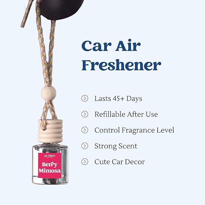 CANDECraftCo Car Air Hanging Fragrance Oil, Car Auto Freshener for Essential Oils, Scents Fragrance Aromatherapy Automobile D