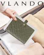 Vlando Travel Jewelry Organizer Case,Mom Gifts from Daughter,Jewelry Storage Book Ring Binder with Clear Zipper Velvet Jewelr