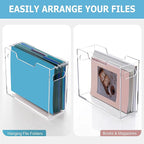 Clear File Box Hanging File Folder Organizer, Letter Size Portable Acrylic File Organizer Box with Handle, Filing Holder for 