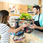 Reusable Grocery Bags Heavy Duty Shopping Bags Foldable Large Tote Bags with Long Handles & Hard Bottom