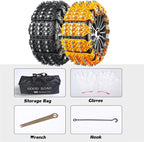 Snow Chains EOHMAK 8 PCS Car Anti-Skid Snow Tire Chains Automotive Tire Traction Chain for Tire Width 165-266mm Car Truck Pic