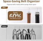 ZEDODIER 4 Pack Belt Organizer for Closet, Heavy-Duty Rotating Belt Hanger Rack Holds Multiple Belts, Hanging Space Saving Me