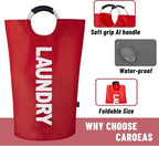 Caroeas 90L Laundry Basket (13 Colors), Waterproof Laundry Hamper, Laundry Bag with Padded Handles, Clothes Hamper Stands Up 