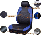 Universal Deluxe Pu Luxury Vinyl Faux Leather Car Seat Covers Full Set, Airbag Compatible, Breathable, Fit for Cars, Trucks, 