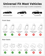Huidasource Front Seat Covers, Car Seat Covers Front Seats Nappa Leather, Side Elastic Fabric, Compatible with Airbags, Seat 