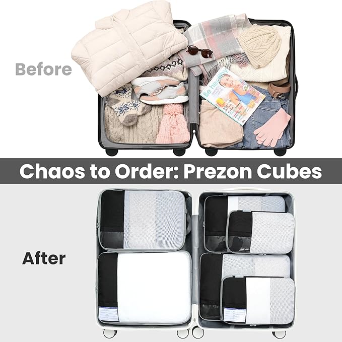 Compression Packing Cubes for Travel, Lightweight Vacation Travel Essentials, Travel Accessories for Suitcase Organizer Bags 