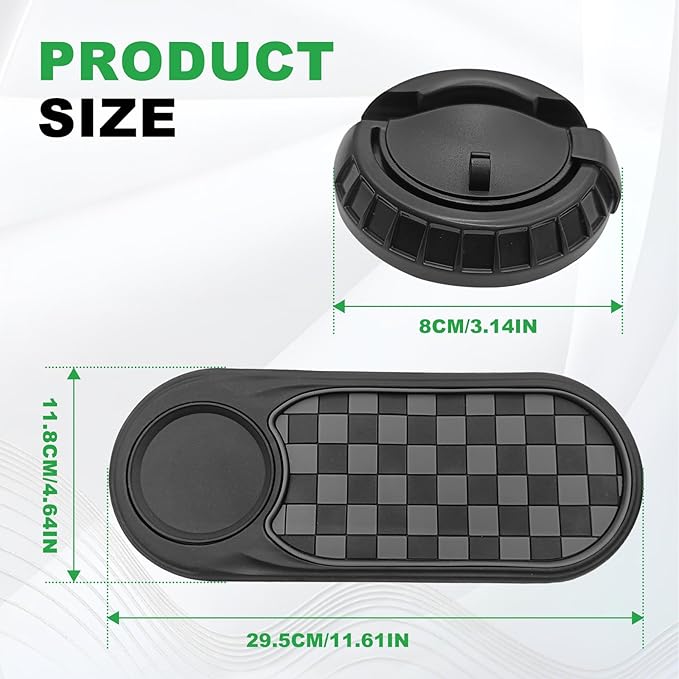 New Multifunctional Anti-Slip Rubber Pad, 4-in-1 Car Universal Dashboard Pad, 360° Rotatable Car Non-Slip Phone Pad w/Tempora
