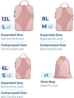 BAGSMART Compression Packing Cubes for Travel, Compressible Luggage Organizer for Cruise Ship, Lightweight Travel Essentials 