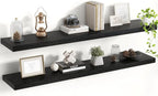 48 Inch Floating Shelves, 8 Inch Deep Floating Shelves for Wall, Hanging Shelf with Invisible Brackets, Deep Shelves for Bath