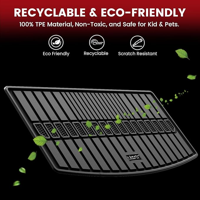 LASFIT Trunk Mat for Jeep Grand Cherokee L 2021-2025 2026 6 Seaters and 7 Seaters All Weather TPE Custom Fit Cargo Mat Trunk Liner Cargo Liner, Black