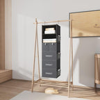 6-Shelves Hanging Closet Organizer with 5 Different Drawers, Foldable Organizers and Storage for Wardrobe, Closet& RV, Clothe