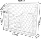 Magazine Rack 3 Pockets Hanging File Organizer Metal Wire Baskets with Tag Slot literature catalogs,mail,letters,charts,broch
