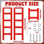 Jenaai 39 Inches Christmas Red Wooden Ladder Christmas Tree Decoration Santa Climb Ladder Assemble and Disassemble Rustic Dec