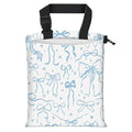 Car Trash Bag Large Hanging Can for Back of Seat, Cute Waterproof Car Garbage Bag for Vehicle, Travelling, Outdoor Cute Blue White Bow