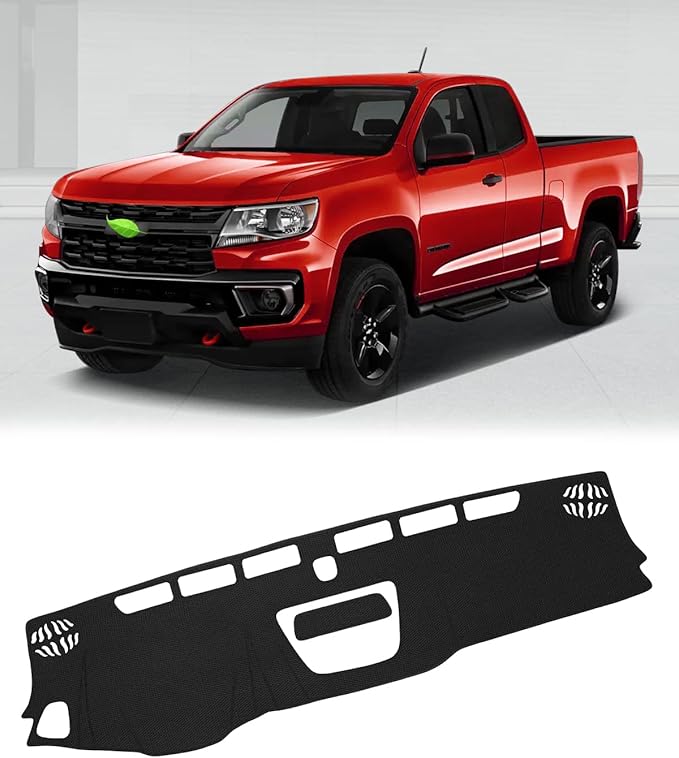FIILINES Dash Cover for Chevrolet Colorado 2015-2022, Dashboard Mat Colorado Accessories Sunshade Nonslip Mesh Protector No G