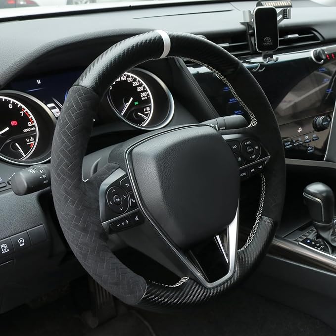 MEWANT Breathable Hand Sewn Car Steering Wheel Cover for Toyota Camry 2018-2019 / Toyota Avalon 2019 / Toyota Corolla 2019-2020 / Toyota RAV4 2019 Steering Wheel Accessories