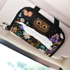 Car Tissue Holder Car Visor Organizer Tissue Box Holder for Car Sun Visor Organizer with Car Vehicle Accessories Essentials Interior for Women Men Black Owl Flowers Butterflies