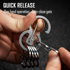 KeyUnity Stainless Steel Carabiner Mini Clips, Key Holder Organizer Keychain for Keys, Flashlight, Folding Knife & Whistles