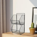 Zerodeko Kitchen Fruit Basket 2 Tier Wall Storage Basket Wall Mounted Onion and Potato Storage Hanging Metal Wire Baskets Kit
