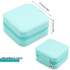 Neveika Portable Travel Mini Jewelry Box Leather Jewellery Ring Organizer Case Storage Gift Box Girls Women (4pcs blue).
