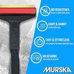Car Ice Scraper Brass Blade - Fast, Effortless, efficient & Easy - Brass Ice Scrapers for Car Windshield Ice Scraper - Brass Ice Scraper for Car - Original Murska from Europe - Winter A053 Black Red