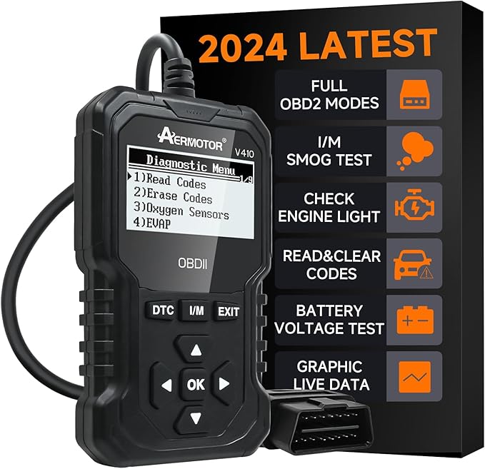 OBD2 Scanner, V410 Car Scanner Diagnostic Tool: Engine Fault Code Reader Scan Tool with Live Data/Freeze Frame for All OBDII