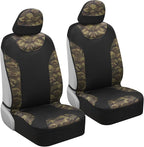 BDK Waterproof Camo Seat Covers for Car Truck Van SUV, 2 Pack – Two-Tone Black & Camouflage, Durable Neoprene Seat Protectors
