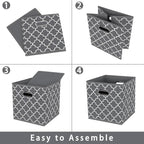 Fabric storage bins Cubes, Fabric Cube Organizer with Handle, Foldable Cube Bins for Cloth or Accessary Storage, 11x11x11, Se