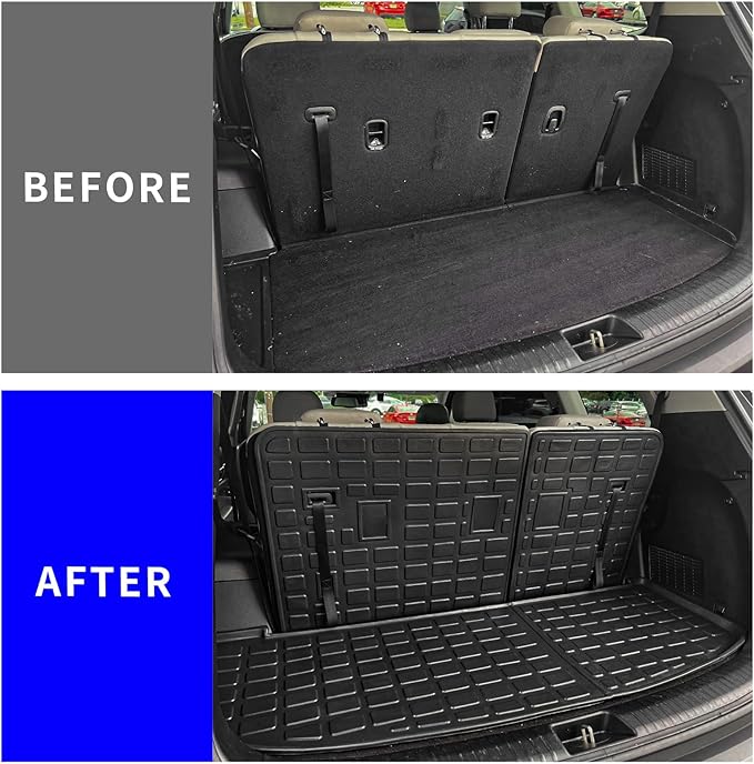 Rongtaod Cargo Mat Compatible with 2020-2025 Kia Telluride Cargo Liner Trunk Mat TPE All Weather Back Seat Cover Protector 2024 Telluride Accessories (Trunk Mat with Backrest Mat)