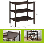 BMOSU 3-Tier Bamboo Small Shoe Rack Premium Stackable Shoe Shelf Storage Organizer for Hallway Closet Living Room Entryway Or