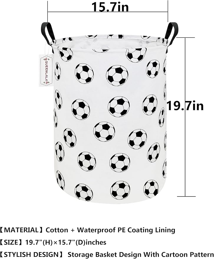 QUEENLALA Large Storage Basket,Laundry Hamper/Bathroom/Home Decor/Collapsible Round Storage Bin,Boys and Girls Hamper/Boxes/C