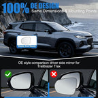 Driver Side Mirror Glass Replacement Compatible with 2021-2025 Chevy Trailblazer & 2024-2025 Trax, Left Side Mirror with Heated and Blind Spot Detection