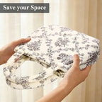Small Storage Basket Organizer, Mini Fabric Floral Storage Baskets with Handle, Quilted Portable Collapsible Storage (Vine-Co