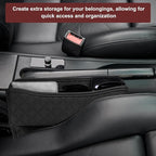 HARFINGTON Car Seat Gap Filler Organizer 11.5 x 8 x 2.1 Inch Leather Universal Car Organizer Storage Box Between Seat and Console for Phone Sunglasses Keys, Red