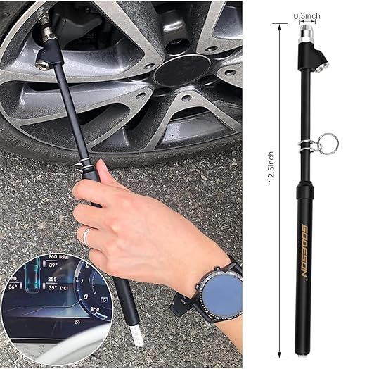 GODESON Heavy Duty Tire Pressure Gauge, Straight-On Dual Head Tire Air Gauge Range 10-150PSI, Extended Tube Tire Gauge Suitable for Semi Truck, RV,and Bus(Pack of 12)
