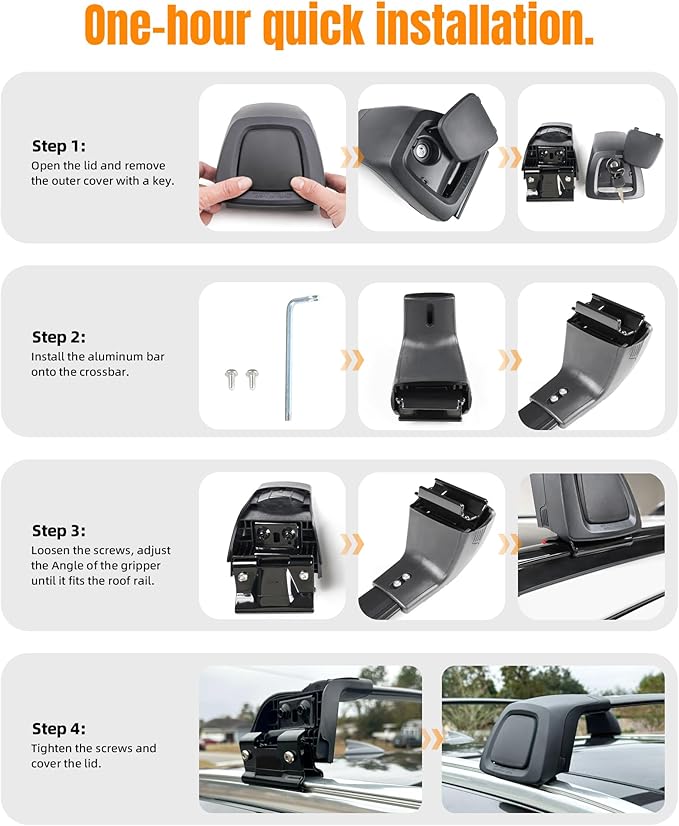 Snailfly Upgraded Roof Rack Cross Bars Fit for 2019-2026 Kia Telluride S SX SX-P EX Lockable Crossbars for Ski Kayak Bike Basket (Except X-Line and X-Pro)