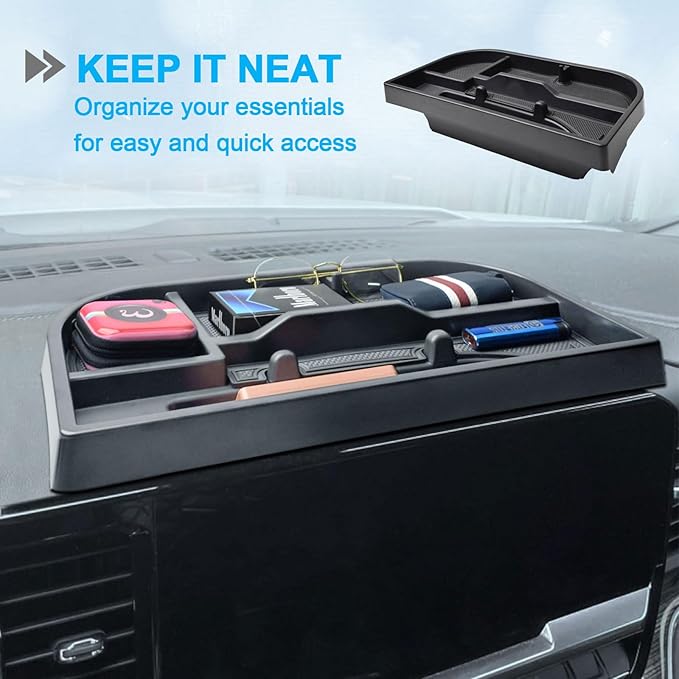 EDBETOS Center Console Dashboard Organizer Compatible with 2022-2024 2025 2026 Chevy Silverado/GMC Sierra 1500,(24-26) 2500HD/3500HD Accessories Dash Storage Insert Tray, Fit 13.4-inch Screen Only
