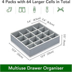 Joyoldelf Sock Drawer Organizer Divider Underwear Organizer 16-cell Fabric Dresser Drawer Organizers Storage Boxes for Socks 