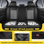 LINGVIDO Car Seat Covers Full Set (5 Seats) - Premium Perforated Nappa Leather, Waterproof Shield, Omni-Adapt Fit SUVs Sedans