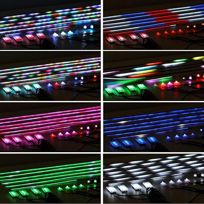 Interior Car Strip Lights Dreamcolor Acrylic Car Decorative Lights with APP Control Multicolor Internal Lighting Kit Music&DIY Function Ambient Fiber Optic Strip LEDs (Dreamcolor 18-1)