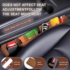 2PCS Car Seat Gap Filler Organizer,Multifunctional Car Gap Fillers with USB and Phone Holder, Universal Car Seat Storage Organizer Between Seats for Phone, Keys, Eyeglasses(Brown)