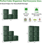 C&AHOME 6-Cube Storage Organizer, Stackable Storage Cubes Shelves, Portable Bookshelf, Plastic Clothing Storage Closet Organi