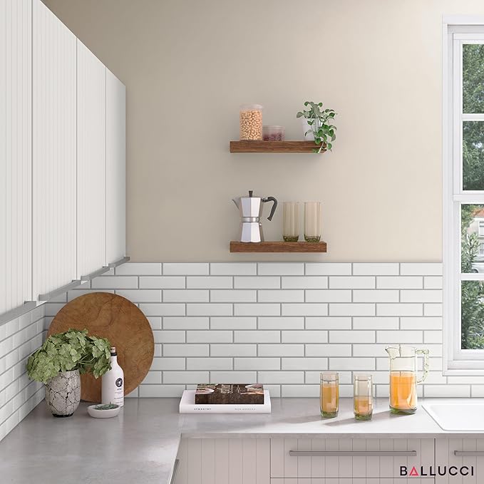 Ballucci Floating Shelves, 16" Wood Wall Shelf Set of 2, with Invisible Brackets for Bathroom, Living Room, Bedroom, Kitchen,