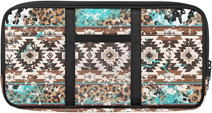 Tribal Pattern Car Sun Visor Storage Bag Sunglass Holder and Storage Pocket Auto Visor Storage Pouch with Multi-Pocket for License Pen Key