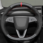 MEWANT DIY Stitching Steering Wheel Cover Wrap for Tesla Model 3 Highland 2023-2025/Model Y 2025 Highland for Tesla Model 3/Model Y Accessories(3D Style)