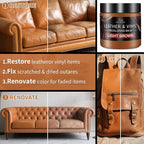 Leather Recoloring Balm and Scratch Repair Kit, Light Brown Leather Restorer for Couches, Furniture, Car Seats, Leather Paint