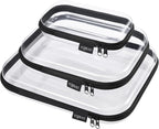 YQBRAO Hard Sided Clear Zipper Case for Storage- Professional-Grade Plastic Clear Zipper Pencil Case,Toy Storage Bins, Toilet